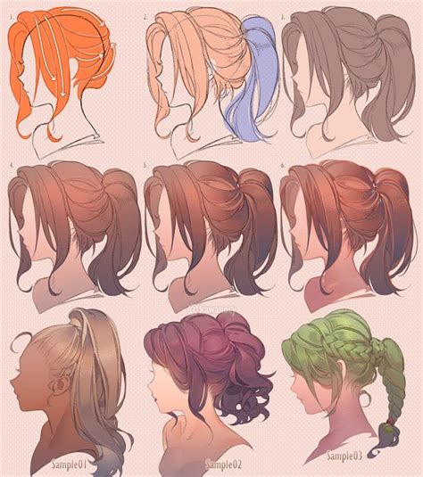 “drawing Hair♀” Art Reference Poses Hair Sketch Art Reference Photos
