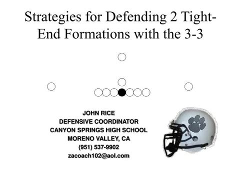 Ppt Strategies For Defending 2 Tight End Formations With The 3 3