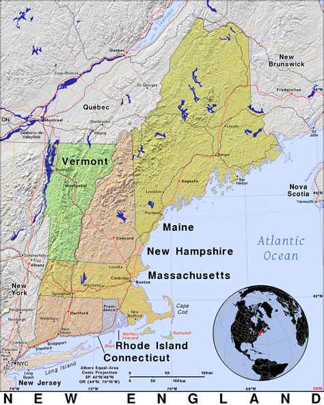 Maps Map New England Gambaran