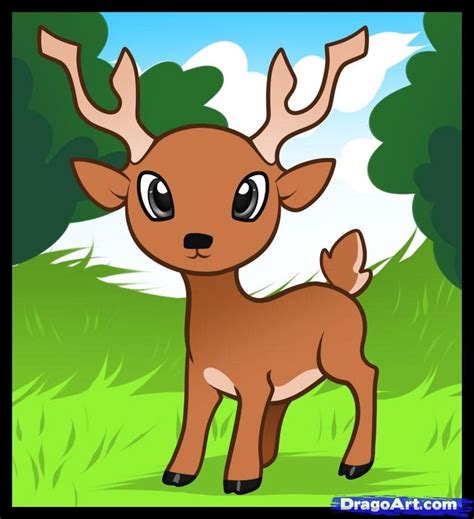 Cartoon Deer Drawings Deer Drawing Draw Animals For Kids Animal