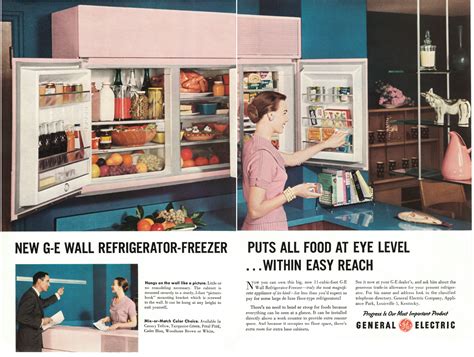 General Electric Wall Refrigerator Freezer 1955 R Vintageads