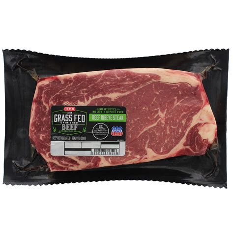 H E B Grass Fed And Finished Beef Boneless Ribeye Steak Usda Choice