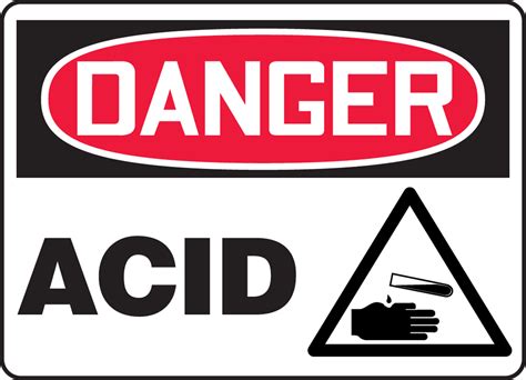 Acid OSHA Danger Safety Sign MCHL180