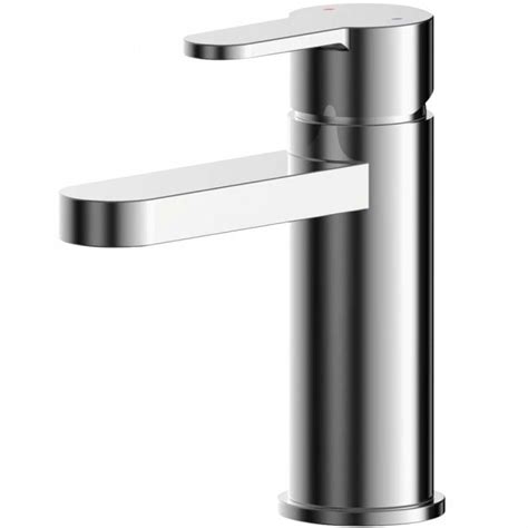 Nuie Arvan Chrome Single Lever Mini Basin Mixer Tap With Push Button