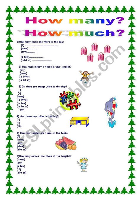 How Many How Much Esl Worksheet By Bn526