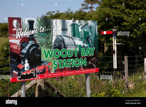 Signboard Woody Bay Station Lynton And Barnstaple Railway Exmoor North