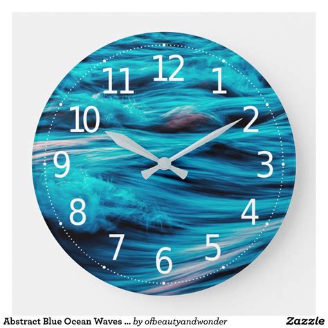 Abstract Blue Ocean Waves Wall Clock Zazzle Clock Wall Clock