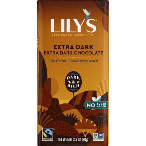 Lilys Dark And Rich Extra Dark Chocolate No Sugar Added Sweets Gluten Free 28 Oz Bar