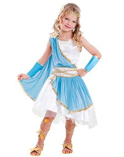 Goddess Girl Costume Child Dress Up Halloween Greek Roman Blue White