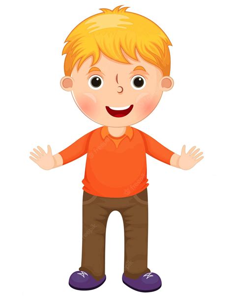 Premium Vector Cute Cartoon Little Boy Character Vector Illustration