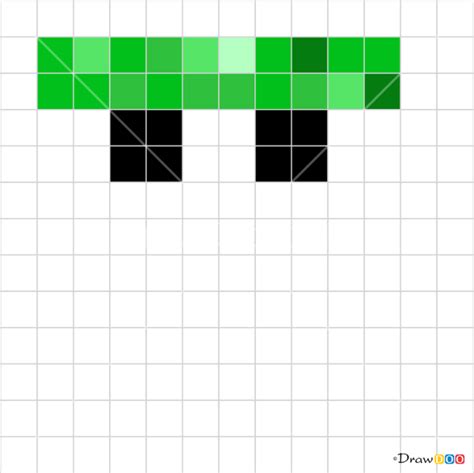 How To Draw Creeper Face Pixel Minecraft