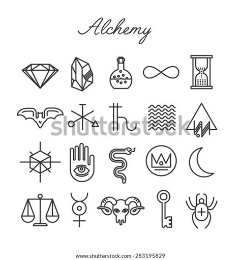 Alchemy Icon Set Vector Illustration Stock Vector Royalty Free 283195829