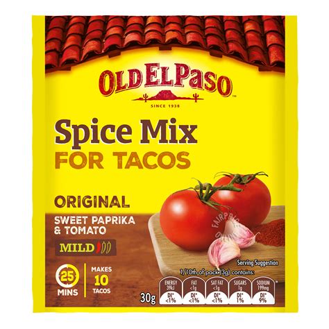 Old El Paso Taco Spice Mix Mild Spicy Ntuc Fairprice