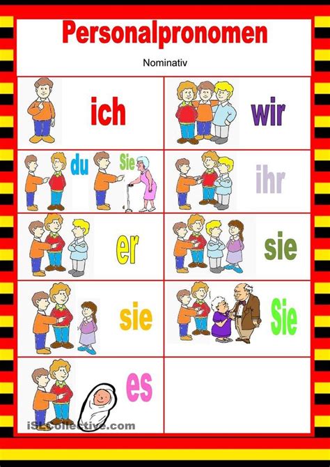 Bildergebnis Für Personalpronomen Deutsch Lernen Personalpronomen
