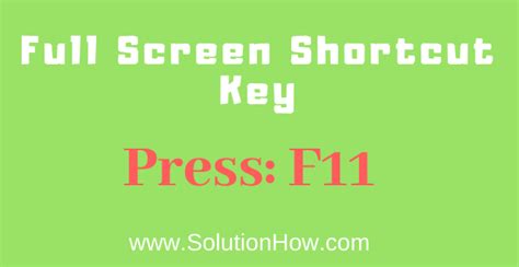 Keyboard Full Screen Shortcut Key Solutionhow