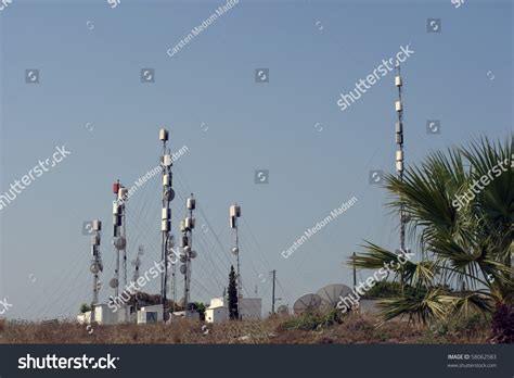 Various Types Of Communication Towers All Over Stock Photo 58062583