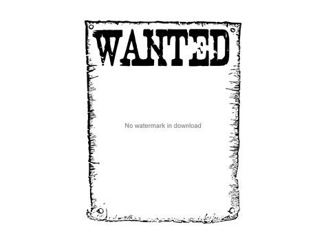 Black And White Wanted Poster Template