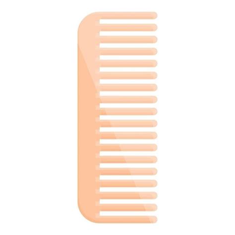 Plastic Comb Icon Cartoon Vector Beauty Hairbrush Hairbrush Comb