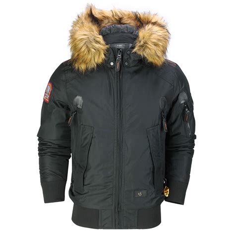 Mens Warm Padded Heavyweight Winter Jacket Military Style Bomber Fur