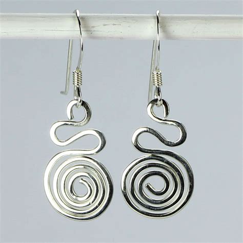 Sterling Silver Spiral Earrings Handmade Delicate Wire Spiral Etsy