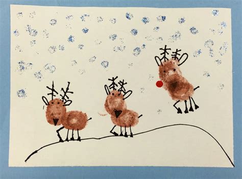 1st Grade Fingerprint Reindeer Wawaloam Art