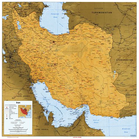 Large Detailed Political Map Of Iran With All Roads Cities And