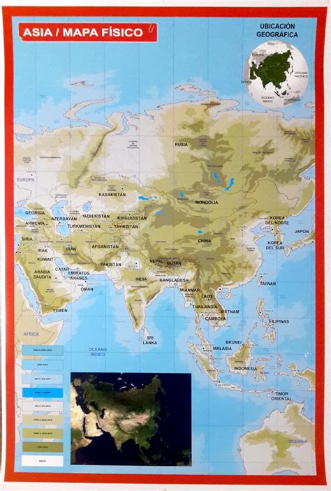 Asia Mapa Físico Dpsoc3 Teducacion