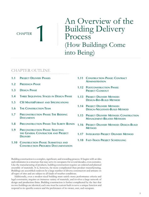 An Overview Of The Building Delivery Process Docslib