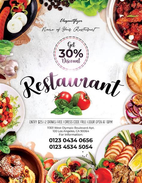 Restaurant Free Flyer Psd Template Food Poster Design Restaurant