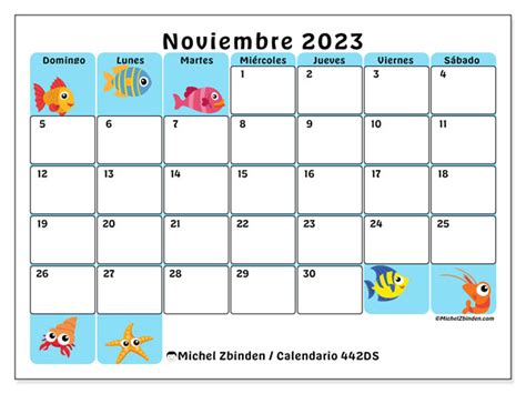 Calendario Noviembre 2023 Océano Ds Michel Zbinden Pe
