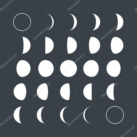Moon Lunar Phases Icons Stock Vector Image By ©alhovik 87479798