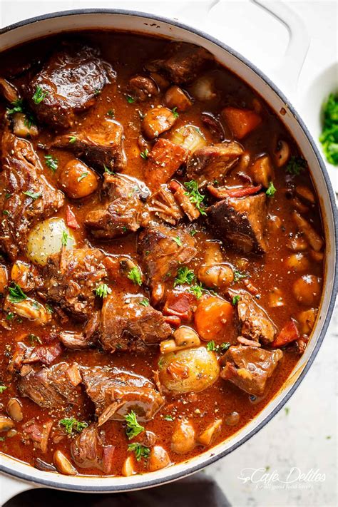 Put cooked chicken meat and water in a large pot and bring to a boil. Beef Bourguignon (Julia Child Recipe) - Cravings Happen
