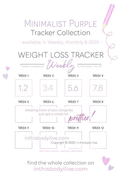 Pin On Weight Loss Trackers Calendars Templates