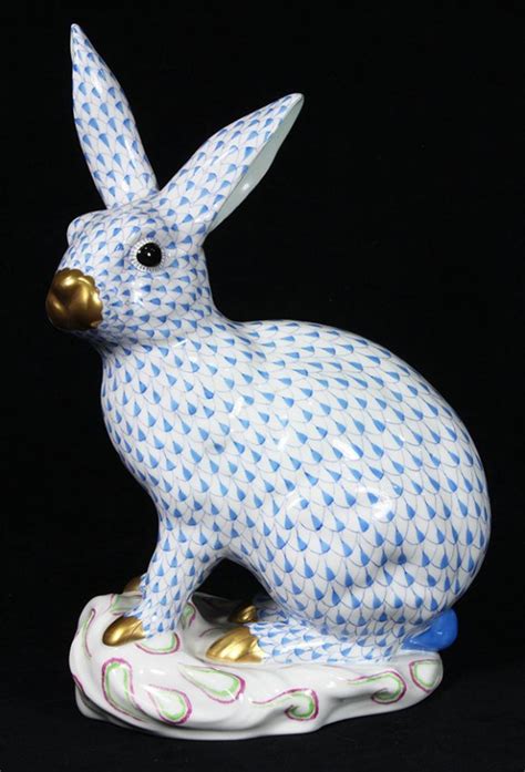 Hand Painted Porcelain Rabbit By Herend Lot 2154