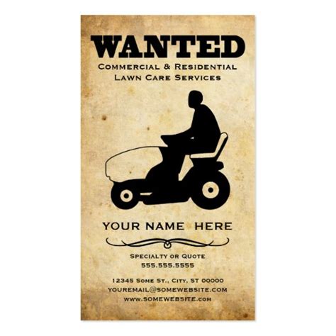 Lawn care business cards often contain the service provider's contact details, address as well as the services he/she offers. wanted : lawn care services business card | Zazzle