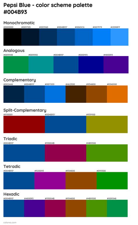Pepsi Blue Color Palettes And Color Scheme Combinations