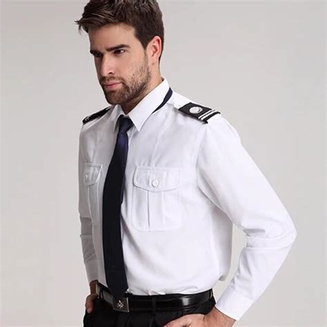 Security Clothing Security Shirt Male Long Sleeve White Shirt Men Long