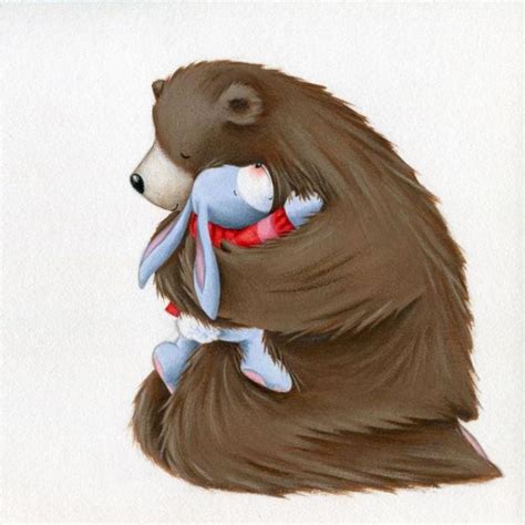 Lucy Barnard Bear And Rabbit Hugging Hug Illustration Bear Art