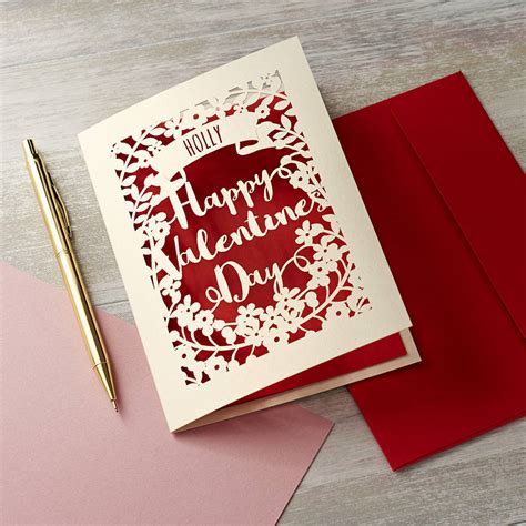 Big greeting cards, personalized greeting cards: personalised papercut valentine's card by pogofandango | notonthehighstreet.com