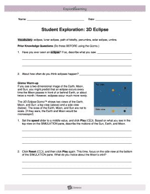 Fill & sign online, print, email, fax, or download. Eclipse Gizmo Answer Key Pdf - Fill Online, Printable, Fillable, Blank | PDFfiller