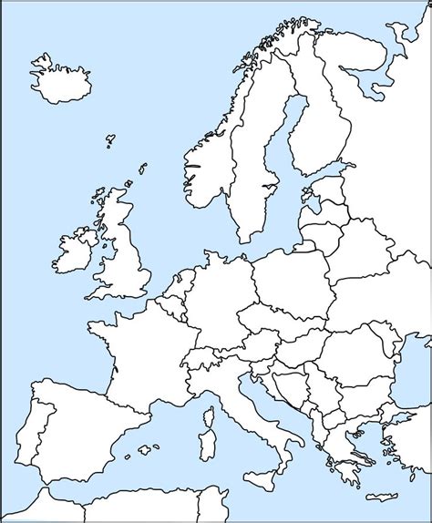Europe Outline Europe Map Printable European Map Europe Map