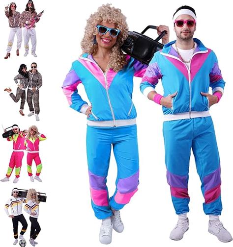 80s 90s Shell Suit Party Dress Costumeretro Tracksuit