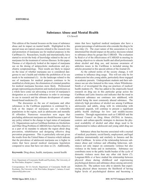 (PDF) Substance Abuse and Mental Health