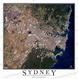 Sydney, Australia Satellite Map Print | Aerial Image Poster
