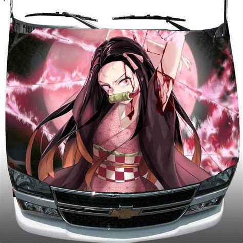 Demon Slayer Car Hood Wrap Vinyl Decal High Quality Graphic Nezuko Kamado Car Wrap Anime