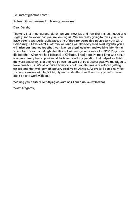 Goodbye Letter To Boss