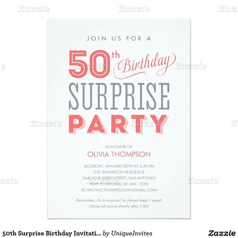 Surprise 50th Birthday Party Invitation Wording Dolanpedia