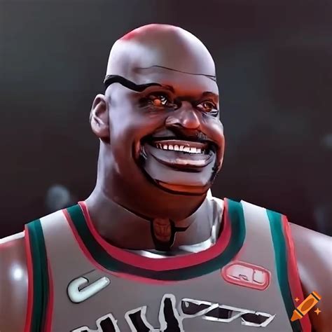 Cyborg Shaquille Oneal Dunking In Nba Game On Craiyon