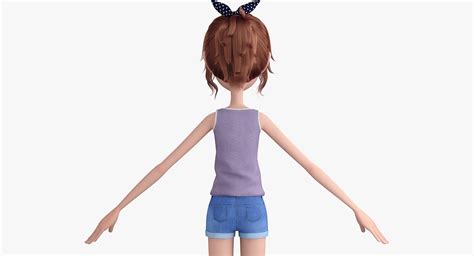 Girl Cartoon 3d Model Turbosquid 1214402