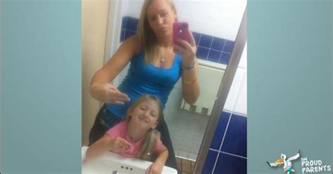 Mom And Daughter Flashing The Shocker Sign And Posting It To Facebook